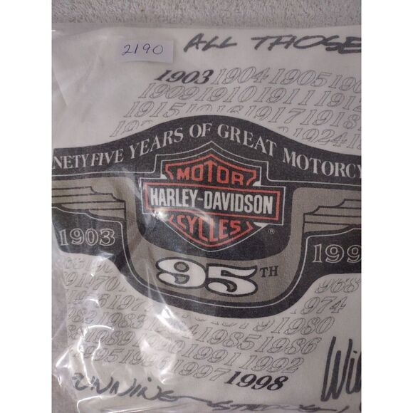 VTG Harley Davidson T-Shirt Size‎ Lg White 1998 'All Those Years' 95th Willie G - Picture 14 of 14